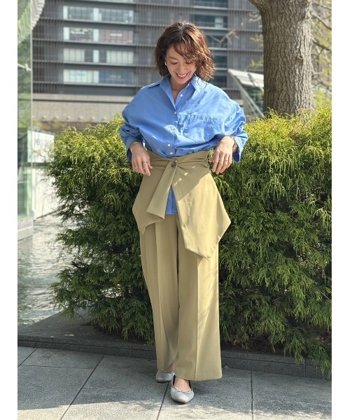 CIS.（シス）の「CIS． リネンルックパンツ＆コルセット ウォッシャブル ストレッチ（その他パンツ・レディース・オリーブ系/ブラック系・34(5号)/36(7号)/38(9号)/40(11号)）」の22枚目の写真