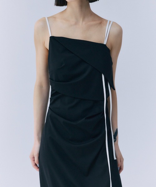 【TOTEME】アシンメトリー ジャージー ミディドレス ブラック セール】ASYMMETRY JERJEY DRESS/アシンメトリージャージドレス
