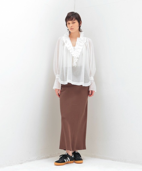 DRESSLAVE(ドレスレイブ)の「double cloth mermaid skirt(ダブルクロスマーメイドスカート)(スカート・レディース・グレー/ブラウン・36/38)」の5枚目の写真