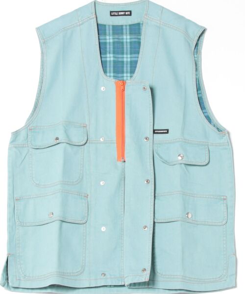 ベスト ジレ /Little sunny bite/twill vest レディース メンズ Little sunny bite ベスト ジレ twill vest レディース メンズ