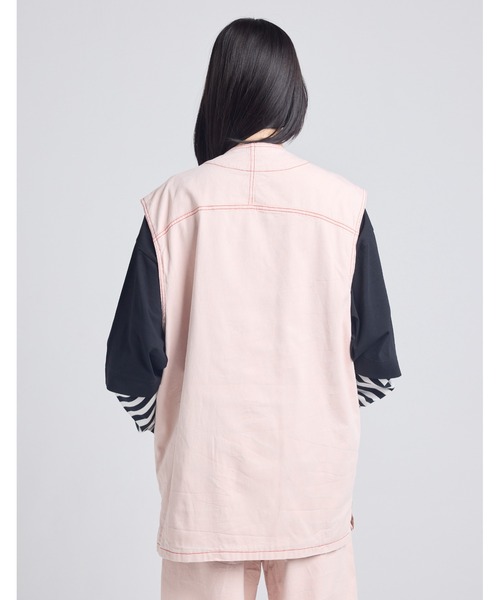 Little sunny bite(リトルサニーバイト)の「/Little sunny bite/twill vest(ベスト・レディース・ブルー/ブラック・MEDIUM/SMALL)」の10枚目の写真