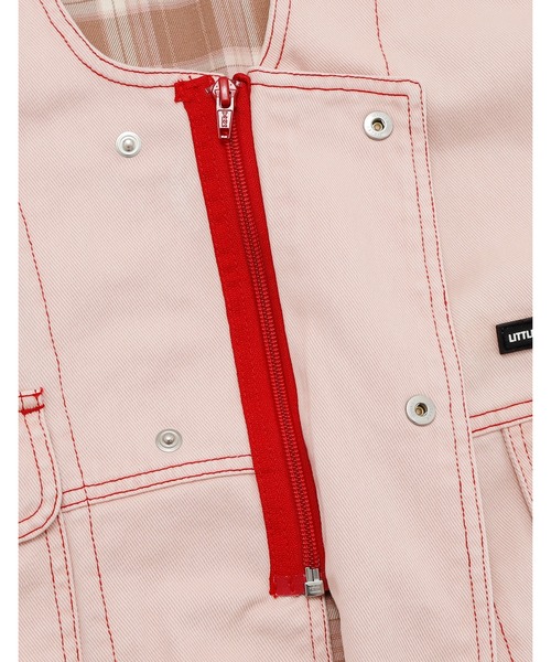 Little sunny bite(リトルサニーバイト)の「/Little sunny bite/twill vest(ベスト・レディース・ブルー/ブラック・MEDIUM/SMALL)」の16枚目の写真