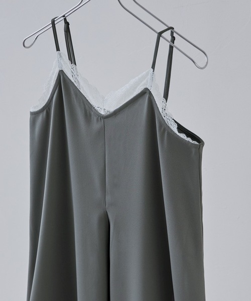 etoll.(エトル)の「ツイルレースランジェリー風キャミワンピ(ワンピース・レディース・グレー/ブラック・M)」の19枚目の写真