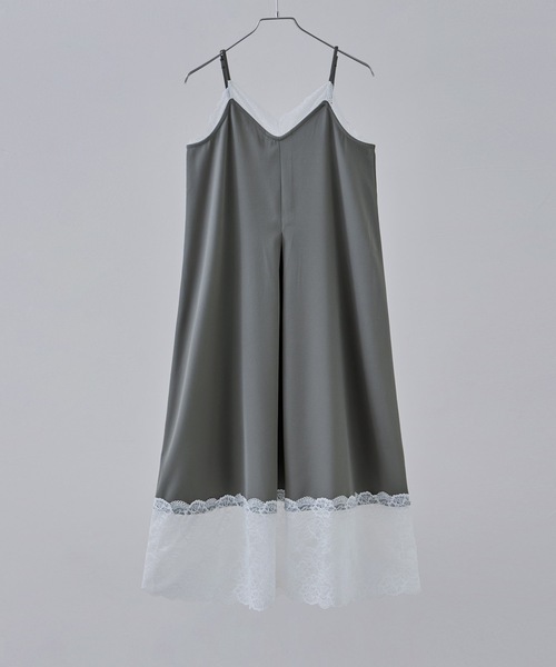 etoll.(エトル)の「ツイルレースランジェリー風キャミワンピ(ワンピース・レディース・グレー/ブラック・M)」の18枚目の写真