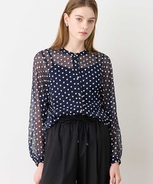 シアー」に該当するトップス（ブルー・ネイビー/青色系・花柄