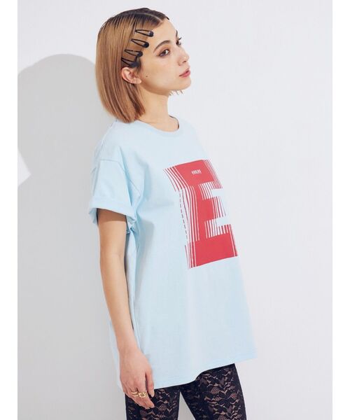 EVRIS(エヴリス)の「フロントロゴオーバーサイズTシャツ(Tシャツ/カットソー・レディース・ホワイト/イエロー/ブルー・FREE)」の4枚目の写真
