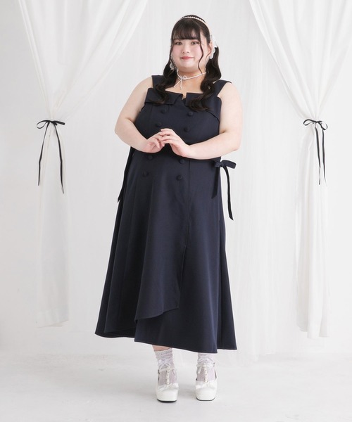 セール】【大きいサイズ】トレンチ風ジャンスカワンピース（ジャンパー