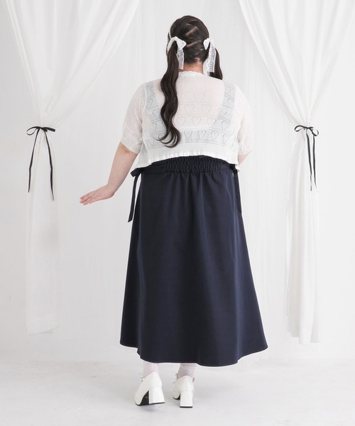 DearMyLoveWhip(ディアマイラブホイップ)の「【大きいサイズ】トレンチ風ジャンスカワンピース(ジャンパースカート・レディース・ベージュ/ネイビー/ブルー/ベビーピンク・4L/5L/6L)」の20枚目の写真