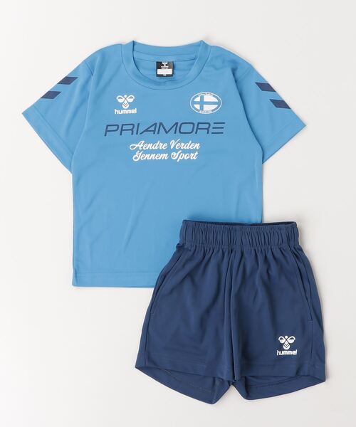 hummel（ヒュンメル）の「ヒュンメル hummel プリアモーレスーツ（Tシャツ/カットソー・キッズ・ブルー/ブラック/オレンジ・110cm/120cm/130cm/140cm）」の3枚目の写真