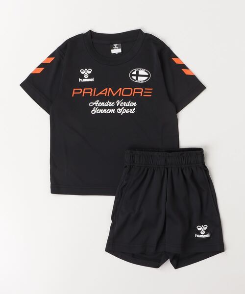 hummel（ヒュンメル）の「ヒュンメル hummel プリアモーレスーツ（Tシャツ/カットソー・キッズ・ブルー/ブラック/オレンジ・110cm/120cm/130cm/140cm）」の2枚目の写真