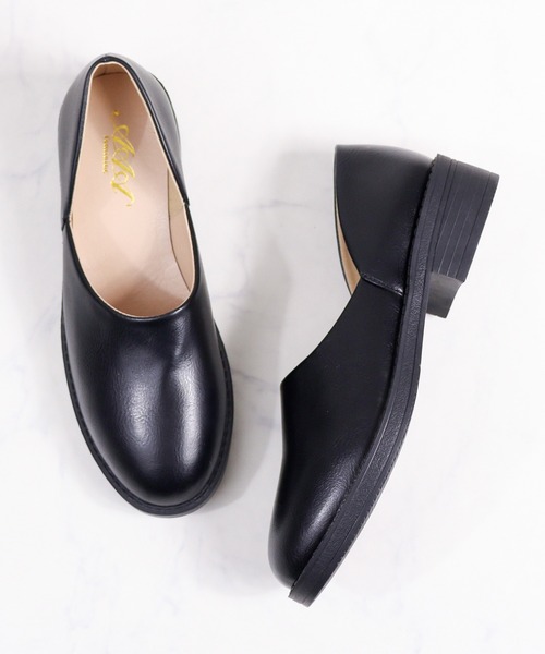 AAA+（サンエープラス）の「AAA+/ドクターシューズ スリッポン サイドカットプレーンシューズ(3771)（スリッポン・レディース・ダークブラウン/ブラック/ブラック系その他・35/36/37/38/39/40/41/42/43/44）」の2枚目の写真