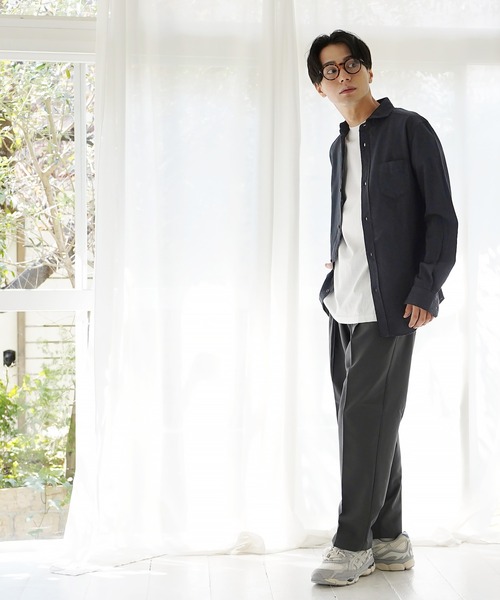  (Never) Acquiesce（ネバーアクイース）の「綿麻ホリゾンタルカラー長袖シャツ（シャツ/ブラウス・メンズ・グレー/ターコイズブルー/ホワイト系/ブラック/ホワイト/ピンク/ネイビー/ブルー系・MEDIUM/LARGE/X-LARGE）」の14枚目の写真