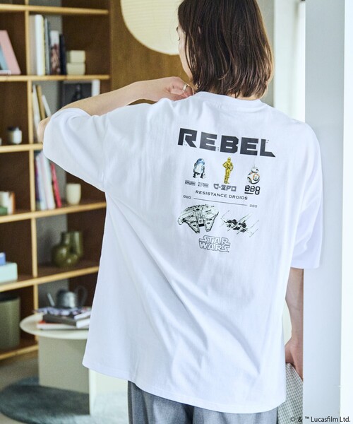 FREAK'S STORE（フリークスストア）の「限定展開 STARWARS/スター・ウォーズ 別注 ビッグシルエット バックプリントTシャツ / REBEL（Tシャツ/カットソー・メンズ・ホワイト/アッシュグレー/ブラック・LARGE/MEDIUM/SMALL）」の2枚目の写真