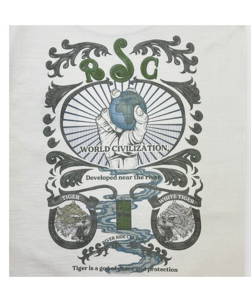 RIVER SIDE CULTURE（リバーサイドカルチャー）の「RIVER SIDE CULTURE/RSC VINTAGE ROGO Tシャツ (M4)（Tシャツ/カットソー・メンズ・イエロー/ホワイト・MEDIUM/LARGE/X-LARGE）」の15枚目の写真