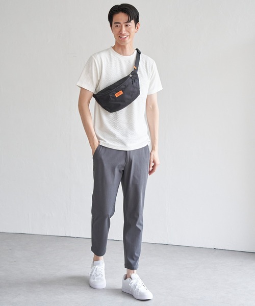 ikka(イッカ)の「ヘリンボンフクレジャカードTシャツ(Tシャツ/カットソー・メンズ・ブラック/ライム/ホワイト/グレー・M/L/XL/S)」の5枚目の写真