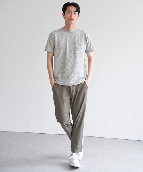 ikka(イッカ)の「ヘリンボンフクレジャカードTシャツ(Tシャツ/カットソー・メンズ・ブラック/ライム/ホワイト/グレー・M/L/XL/S)」の9枚目の写真