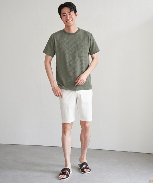 ikka(イッカ)の「ヘリンボンフクレジャカードTシャツ(Tシャツ/カットソー・メンズ・ブラック/ライム/ホワイト/グレー・M/L/XL/S)」の17枚目の写真