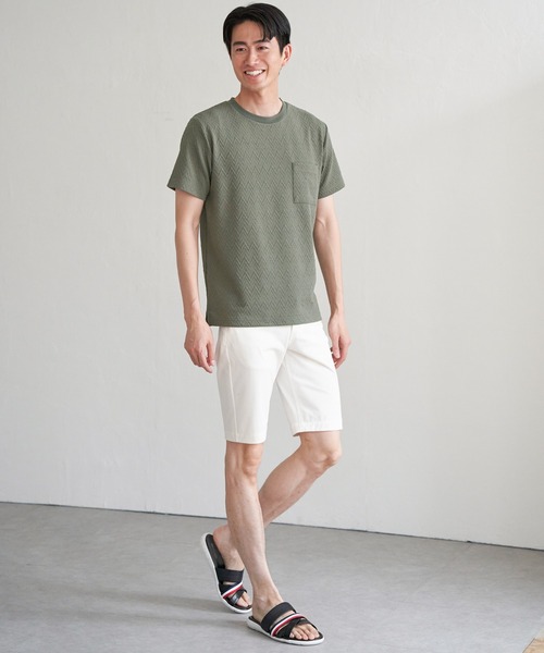 ikka(イッカ)の「ヘリンボンフクレジャカードTシャツ(Tシャツ/カットソー・メンズ・ブラック/ライム/ホワイト/グレー・M/L/XL/S)」の18枚目の写真