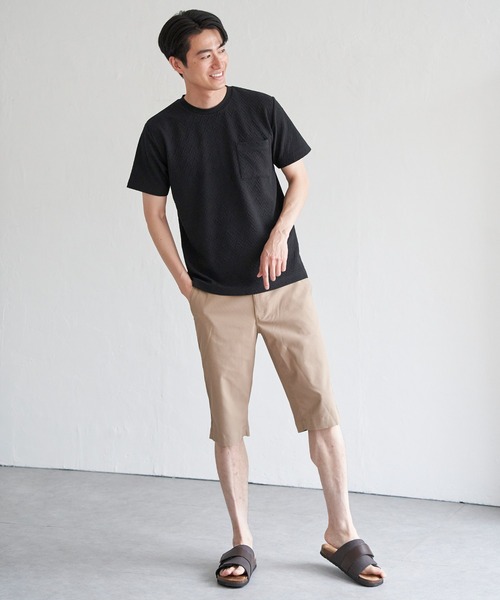 ikka(イッカ)の「ヘリンボンフクレジャカードTシャツ(Tシャツ/カットソー・メンズ・ブラック/ライム/ホワイト/グレー・M/L/XL/S)」の13枚目の写真