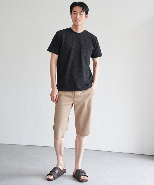 ikka(イッカ)の「ヘリンボンフクレジャカードTシャツ(Tシャツ/カットソー・メンズ・ブラック/ライム/ホワイト/グレー・M/L/XL/S)」の14枚目の写真