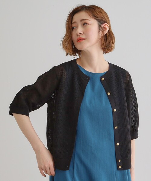 grove（グローブ）の「1枚でも映える上品メッシュカーディガン（カーディガン/ボレロ・レディース・オフホワイト/ブラック/ブルー・02/03/01/04/05）」の10枚目の写真