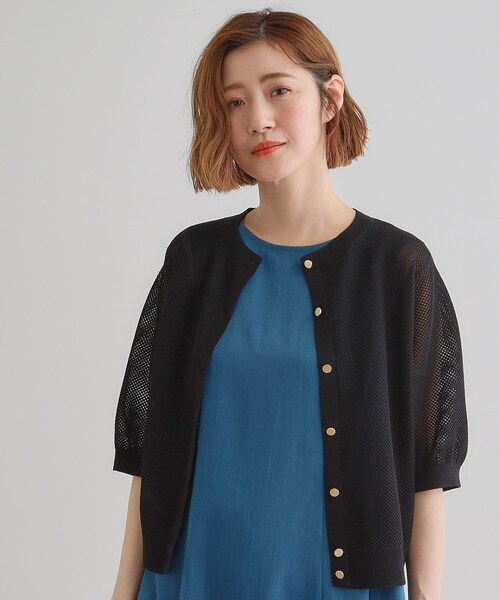 grove（グローブ）の「1枚でも映える上品メッシュカーディガン（カーディガン/ボレロ・レディース・オフホワイト/ブラック/ブルー・02/03/01/04/05）」の11枚目の写真