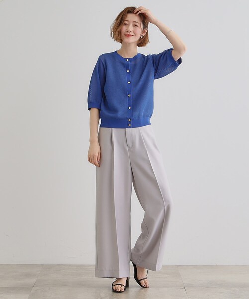 grove（グローブ）の「1枚でも映える上品メッシュカーディガン（カーディガン/ボレロ・レディース・オフホワイト/ブラック/ブルー・02/03/01/04/05）」の16枚目の写真