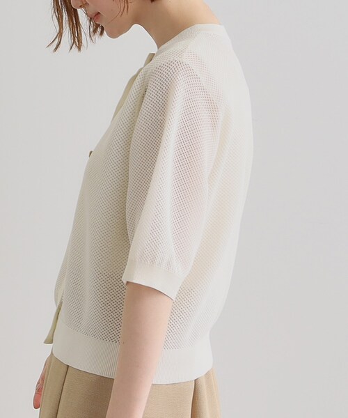 grove（グローブ）の「1枚でも映える上品メッシュカーディガン（カーディガン/ボレロ・レディース・オフホワイト/ブラック/ブルー・02/03/01/04/05）」の19枚目の写真