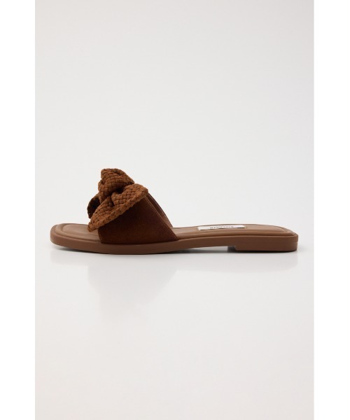 STACCATO（スタッカート）の「BIGリボンイントレチャートフラット（サンダル・レディース・ダークブラウン/ホワイト・22.5cm/23cm/23.5cm/24cm/24.5cm）」の3枚目の写真