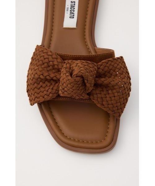 STACCATO（スタッカート）の「BIGリボンイントレチャートフラット（サンダル・レディース・ダークブラウン/ホワイト・22.5cm/23cm/23.5cm/24cm/24.5cm）」の10枚目の写真