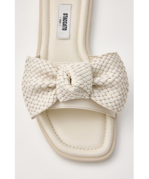 STACCATO（スタッカート）の「BIGリボンイントレチャートフラット（サンダル・レディース・ダークブラウン/ホワイト・22.5cm/23cm/23.5cm/24cm/24.5cm）」の20枚目の写真