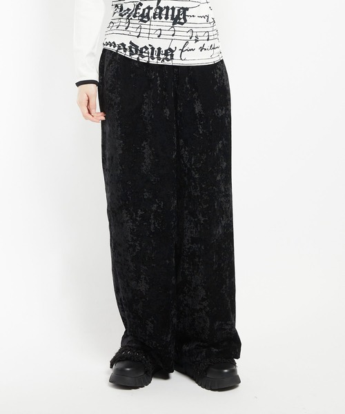 gomme（ゴム）の「クラッシュベルベット　ストレートパンツ（その他パンツ・レディース・カーキ/ブラック/ブルー・MEDIUM）」の2枚目の写真