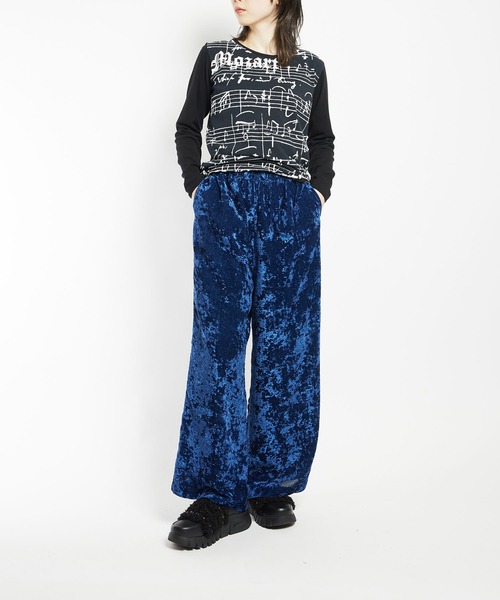 gomme（ゴム）の「クラッシュベルベット　ストレートパンツ（その他パンツ・レディース・カーキ/ブラック/ブルー・MEDIUM）」の11枚目の写真