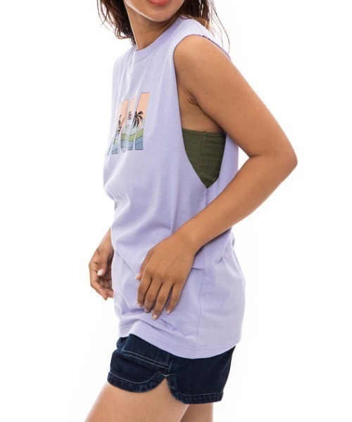 RVCA（ルーカ）の「【RVCA/ルーカ】23SS GULF COAST CUTOFF TANKTO/ノースリーブロゴマッスルタンクトップ（タンクトップ・レディース・クリーム/ラベンダー/ブラック・SMALL/MEDIUM/LARGE）」の11枚目の写真