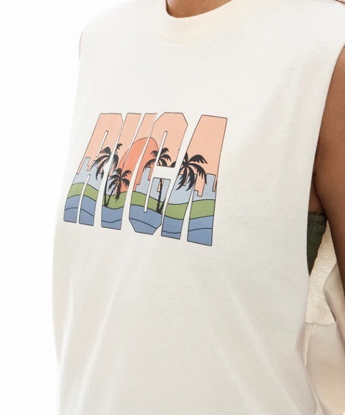 RVCA（ルーカ）の「【RVCA/ルーカ】23SS GULF COAST CUTOFF TANKTO/ノースリーブロゴマッスルタンクトップ（タンクトップ・レディース・クリーム/ラベンダー/ブラック・SMALL/MEDIUM/LARGE）」の8枚目の写真