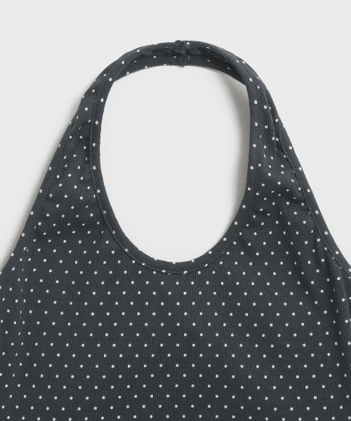 デザインドット ホルターネック チュニックトップス（返品交換ギフト包装不可） レディース 女性 9号 Mサイズ タンクトップ ノースリーブ セール】[MADE] ドットホルターネックノースリーブ（タンク