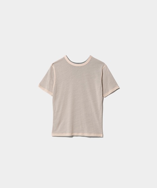 beautiful people（ビューティフルピープル）の「flip sheer jersey    logo print T-shirt（Tシャツ/カットソー・レディース・グレー×ピンク/ホワイト×ブラック・38/42/34）」の2枚目の写真