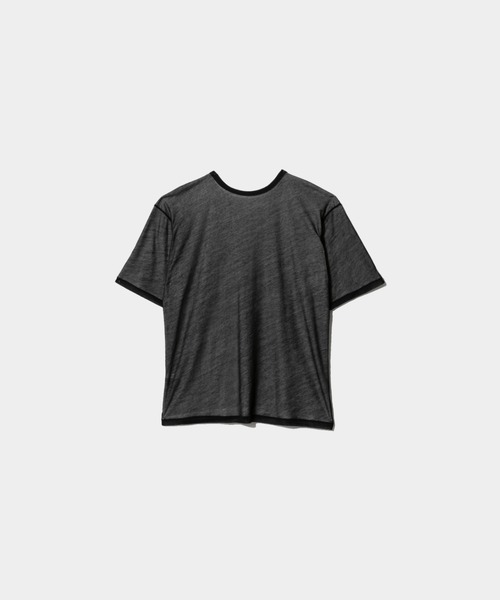 beautiful people（ビューティフルピープル）の「flip sheer jersey    logo print T-shirt（Tシャツ/カットソー・レディース・グレー×ピンク/ホワイト×ブラック・38/42/34）」の5枚目の写真