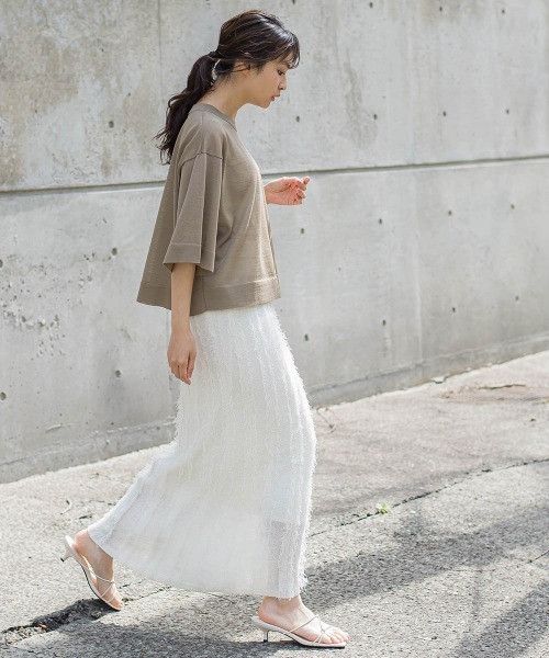 Droite lautreamont（ドロワットロートレアモン）の「シアーワイドTニット≪手洗い可能≫（ニット/セーター・レディース・オフホワイト・M）」の18枚目の写真