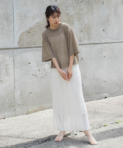 Droite lautreamont（ドロワットロートレアモン）の「シアーワイドTニット≪手洗い可能≫（ニット/セーター・レディース・オフホワイト・M）」の17枚目の写真