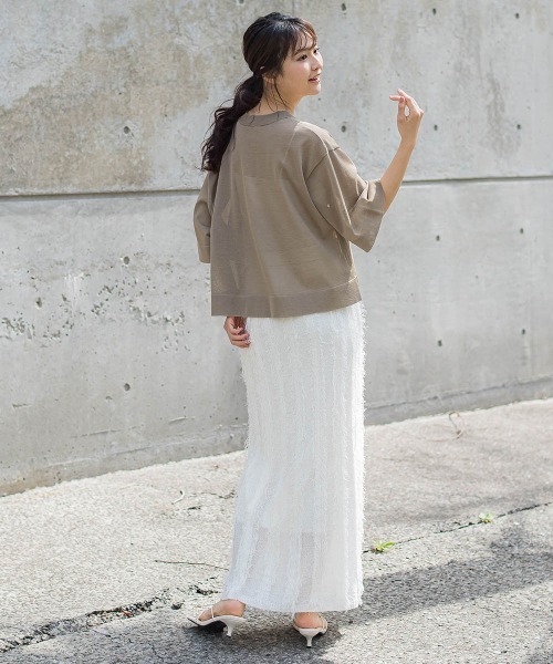 Droite lautreamont（ドロワットロートレアモン）の「シアーワイドTニット≪手洗い可能≫（ニット/セーター・レディース・オフホワイト・M）」の15枚目の写真