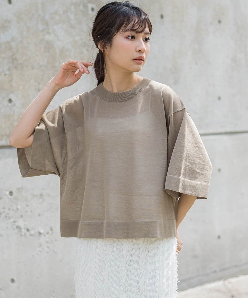 Droite lautreamont（ドロワットロートレアモン）の「シアーワイドTニット≪手洗い可能≫（ニット/セーター・レディース・オフホワイト・M）」の22枚目の写真