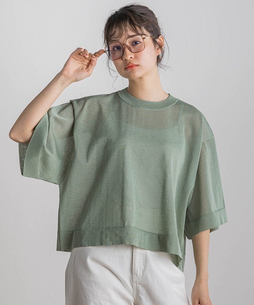 Droite lautreamont（ドロワットロートレアモン）の「シアーワイドTニット≪手洗い可能≫（ニット/セーター・レディース・オフホワイト・M）」の6枚目の写真