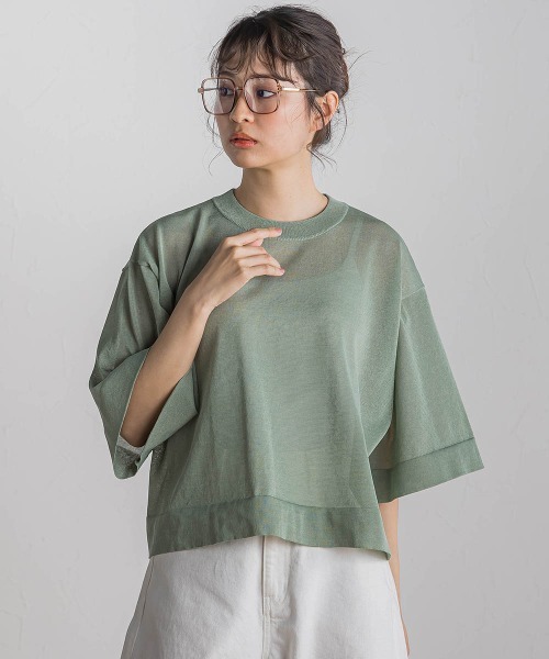 Droite lautreamont（ドロワットロートレアモン）の「シアーワイドTニット≪手洗い可能≫（ニット/セーター・レディース・オフホワイト・M）」の2枚目の写真