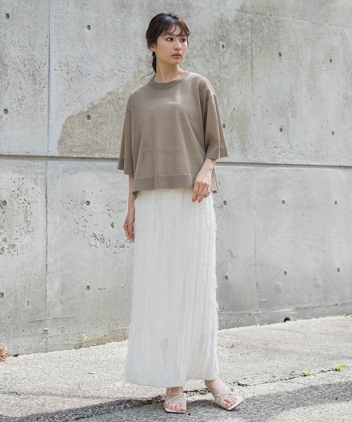 Droite lautreamont（ドロワットロートレアモン）の「シアーワイドTニット≪手洗い可能≫（ニット/セーター・レディース・オフホワイト・M）」の10枚目の写真