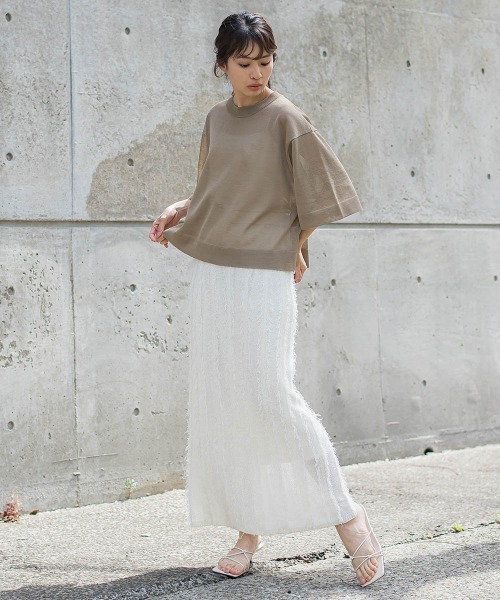 Droite lautreamont（ドロワットロートレアモン）の「シアーワイドTニット≪手洗い可能≫（ニット/セーター・レディース・オフホワイト・M）」の13枚目の写真