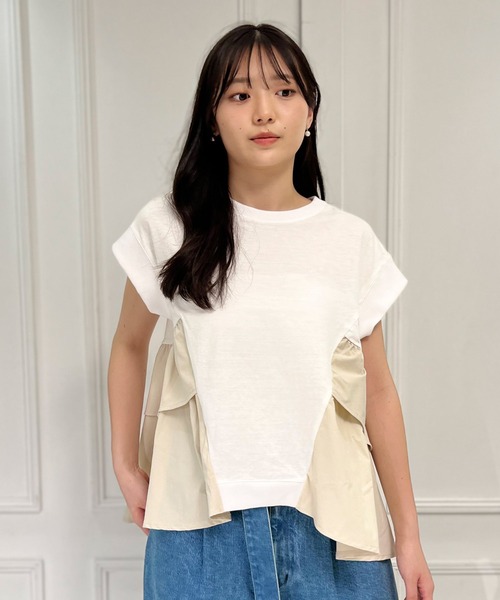 AVIE（アビィ）の「【mien別注】ペプラムフリルTee（Tシャツ/カットソー・レディース・オフホワイト/ネイビー・38）」の14枚目の写真