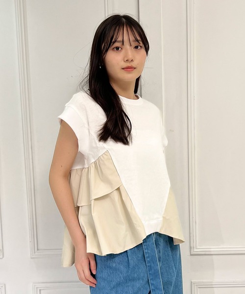 セール】【mien別注】ペプラムフリルTee（Tシャツ/カットソー）｜AVIE