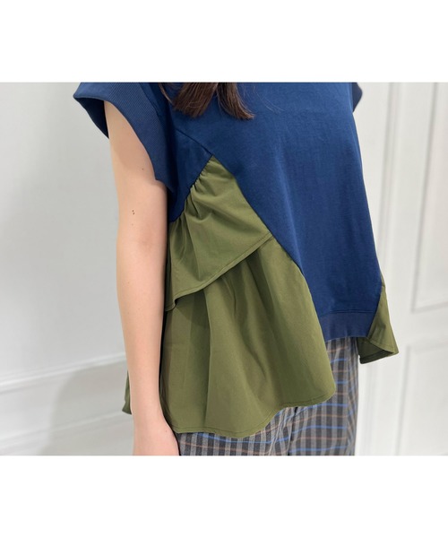 AVIE（アビィ）の「【mien別注】ペプラムフリルTee（Tシャツ/カットソー・レディース・オフホワイト/ネイビー・38）」の21枚目の写真
