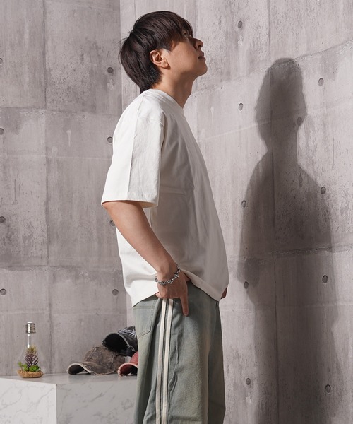 1111clothing(ワンフォークロージング)の「クラックPT ガゼット Tシャツ / Crack Print Gazet T-Shirt(Tシャツ/カットソー・メンズ・ネイビー/サックスブルー/ホワイト系2/ホワイト系1/ブラック系1/ブラック系2・L/M)」の20枚目の写真